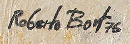 Signature 2 — Roberto Bort · En haut à gauche de la toile