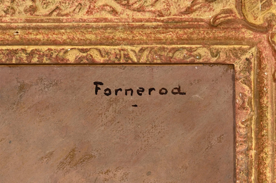 Signature 1 — Rodolphe Fornerod · En haut à droite de la surface peinte, sous le bord supérieur du cadre.