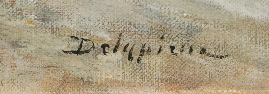 Signature 1 — Roger Delapierre · En bas à droite de la toile, sur la face peinte.