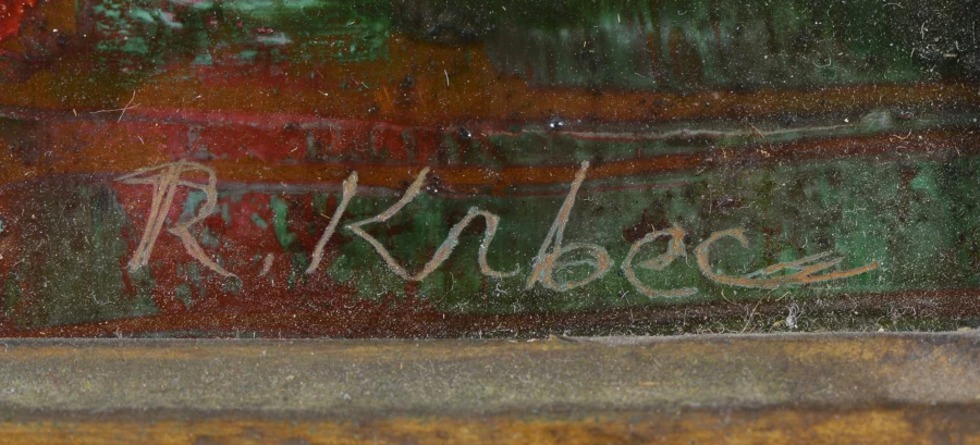 Signatur 1 — Rosemonde Krbec · Unten rechts auf dem Gemälde, knapp oberhalb des unteren Rands.