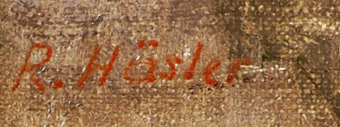 Signature — Rudolf Häsler · En bas à gauche