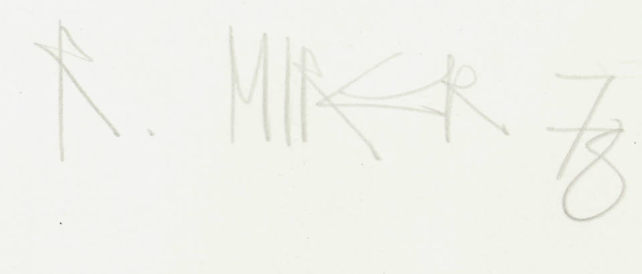 Signature 6 — Rudolf Mirer · En bas à droite, sous l’image imprimée