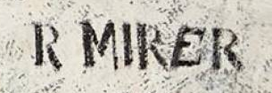 Signature 10 — Rudolf Mirer · En bas à droite de la peinture, sous le sablier.