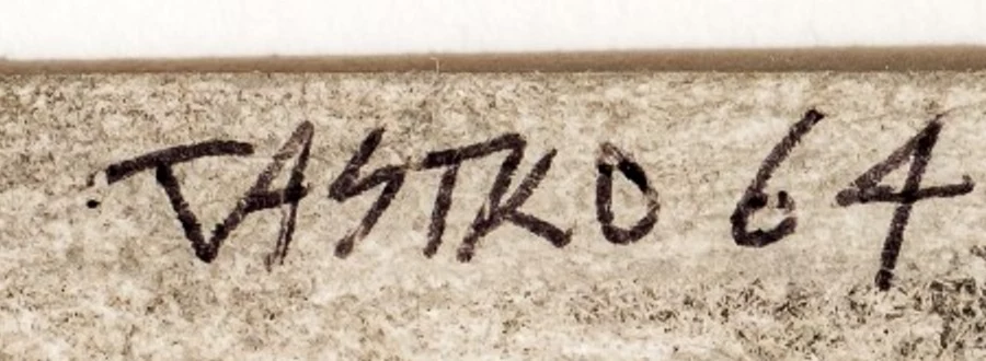 Signature 2 — Sergio De Castro · En haut de la composition, légèrement à droite du centre.
