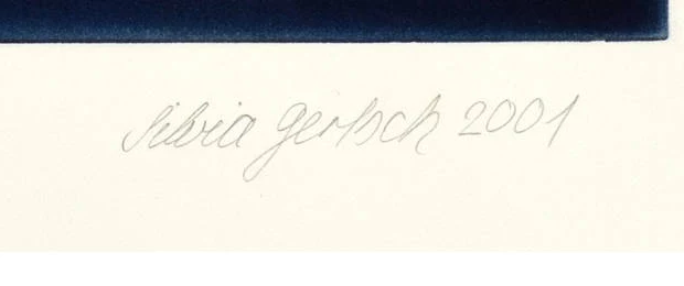 Signature — Silvia Gertsch · Dans la marge inférieure droite de la feuille, sous l’image imprimée.
