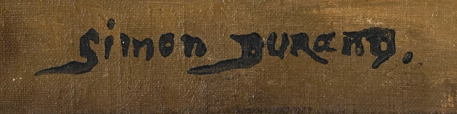 Signature 2 — Simon Durand · Dans la partie inférieure gauche de la toile.