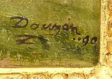 Signature 3 — Théodore Douzon · At the lower right of the painted surface.