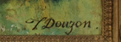 Signature 1 — Théodore Douzon · At the lower right of the painted surface.