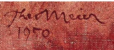 Signature 6 — Theomeier genannt Meier aus Bali · En haut à gauche de la peinture