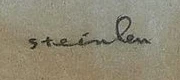 Signature 2 — Théophile-Alexandre Steinlen · At the lower left of the sheet, beneath the figure.