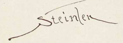 Signatur 10 — Théophile-Alexandre Steinlen · Im unteren Bereich, leicht rechts der Mitte, oberhalb der Titelinschrift.