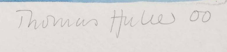Signature 2 — Thomas Huber · Lower right, in the margin below the painted image.
