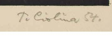 Signature 1 — Tonio Ciolina · Dans la marge inférieure droite, sous l’image.