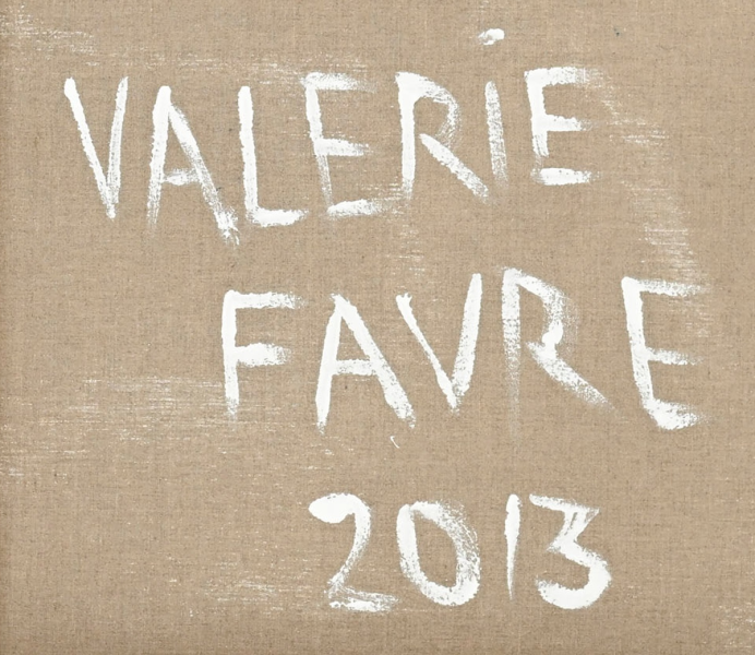 Signature — Valérie Favre · Au verso de la toile