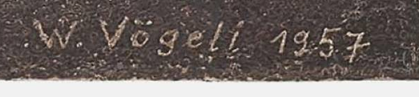 Signature — Walter Voegeli · En bas à droite de la plaque