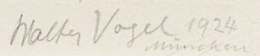 Signature — Walter Vogel · Dans la marge inférieure droite