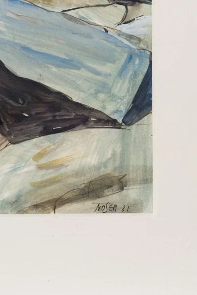 Signature — Wilfrid Moser · At the lower-right corner of the gouache.