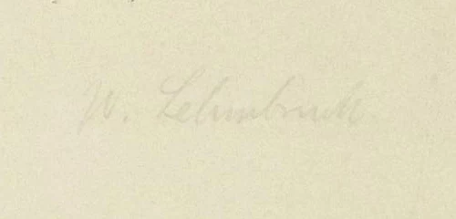 Signature 1 — Wilhelm Lehmbruck · En bas à droite de la feuille, dans la marge sous l’image imprimée.