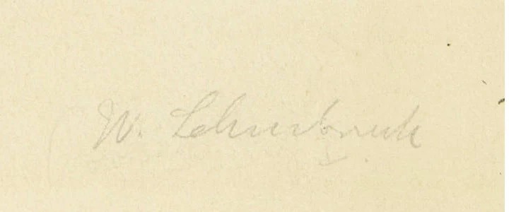 Signature 6 — Wilhelm Lehmbruck · En bas à droite de la feuille, sous la plaque.