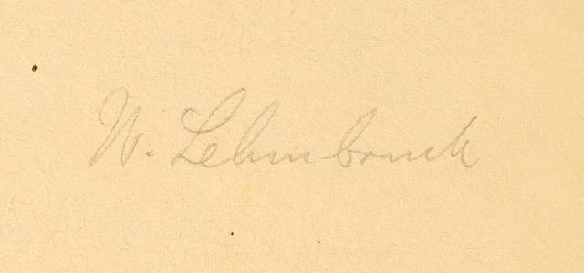 Signature 9 — Wilhelm Lehmbruck · Sous la gravure, en bas à droite de la feuille.