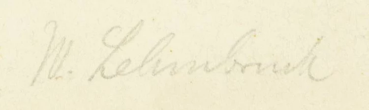 Signature 4 — Wilhelm Lehmbruck · Dans la marge inférieure droite de la feuille, sous la planche gravée.