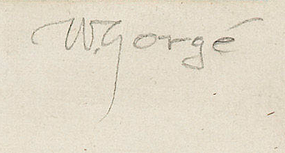 Firma — William Gorgé · Nel margine inferiore destro, sotto l’immagine stampata.