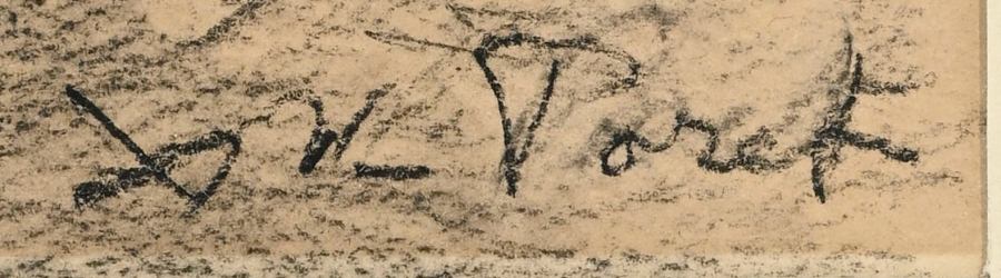 Signature 5 — Xavier de Poret · At the lower right of the work