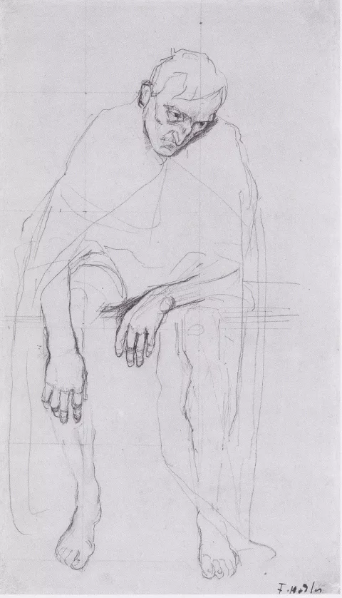 Ferdinand Hodler — Vieillard assis, étude pour Les Âmes déçues ou Les Las de vivre