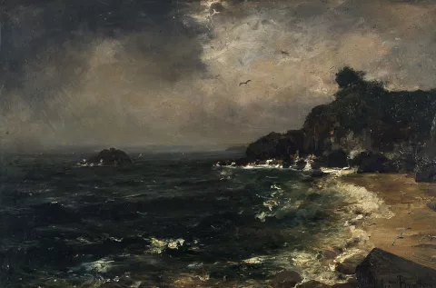 Jules Breton — Falaises côtières par temps d’orage