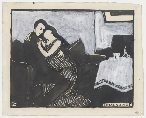 Félix Vallotton — Le Mensonge, dessin préparatoire