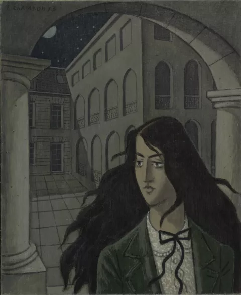 Émile Chambon — Cour de l’Hôtel-de-Ville (Nocturne), 1973