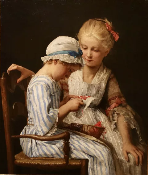 Albert Anker — Les Petites Brodeuses