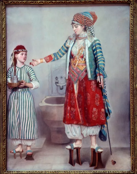 Jean-Étienne Liotard — Dame française en costume turc et sa servante
