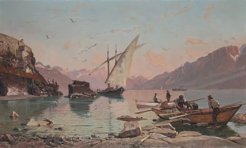 François Bocion — Bord du lac à Rivaz