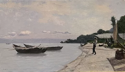 François Bocion — Lac et pêcheurs