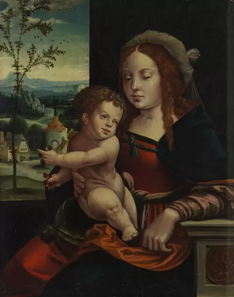 Joos van Cleve — Lot comprenant : Suiveur de Joos van Cleve — Vierge à l'Enfant