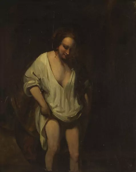 Rembrandt — Dans le goût de Rembrandt van Rijn — Femme se baignant dans un ruisseau