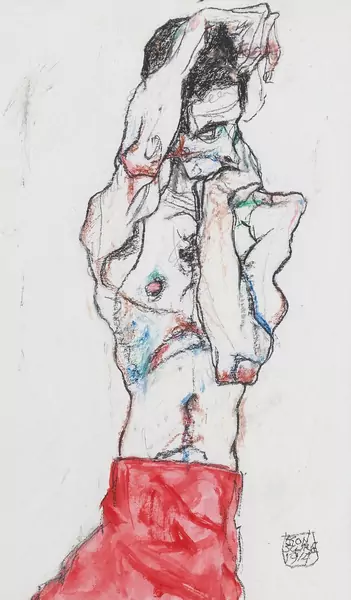 Egon Schiele — After Egon Schiele — Copy of a male nude