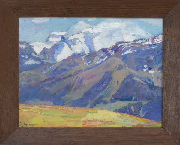 Abraham HERMANJAT (1862-1932), 'Paysage alpin', huile — DognyAuction