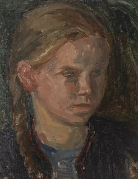 Abraham HERMANJAT (1862-1932), "Portrait de jeune fille", huile — DognyAuction