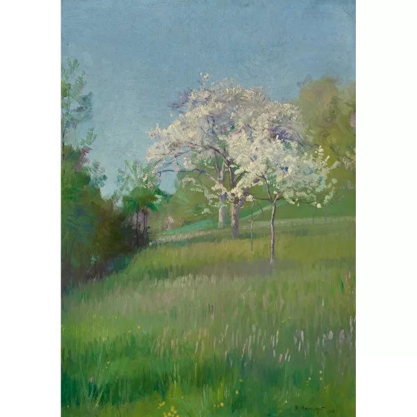Abraham Hermanjat — Blühende Obstbäume.