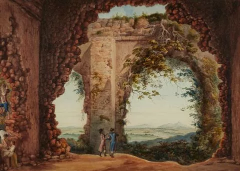 Abraham-Louis-Rodolphe Ducros — Blick aus der Villa des Maecenas in Tivoli auf die Campagna