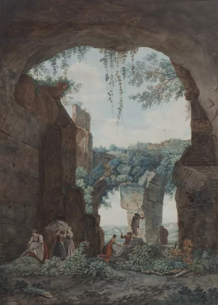 Abraham-Louis-Rodolphe Ducros — Intérieur des thermes de Caracalla