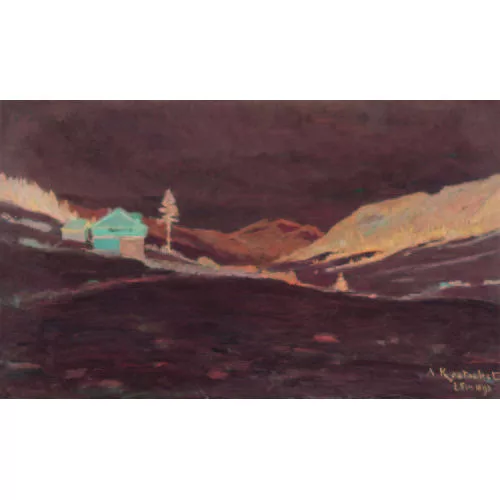 Achille Koetschet — Hügelige Landschaft im Winter.