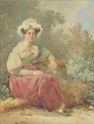 Jeune femme assise dans la nature