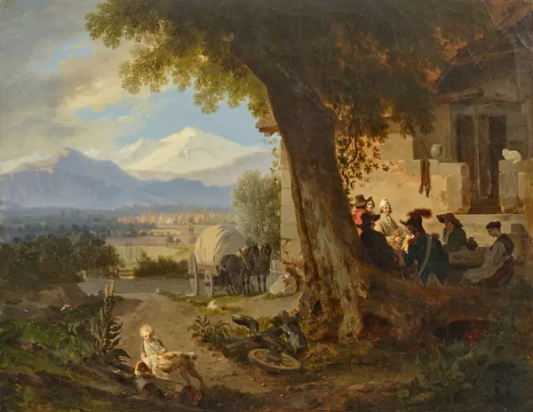 WOLFGANG-ADAM TÖPFFER — Gasthaus mit Blick auf den Mont Blanc. 1807. — Koller Auktionen