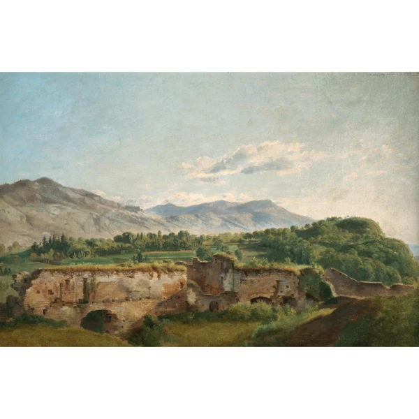 Adam Töpffer — LES RUINES DE ALLINGES AU-DESSUS DE THONON AU LAC LÉMANTHE RUINS OF ALLINGES ABOVE THONON AT LAKE GENEVA