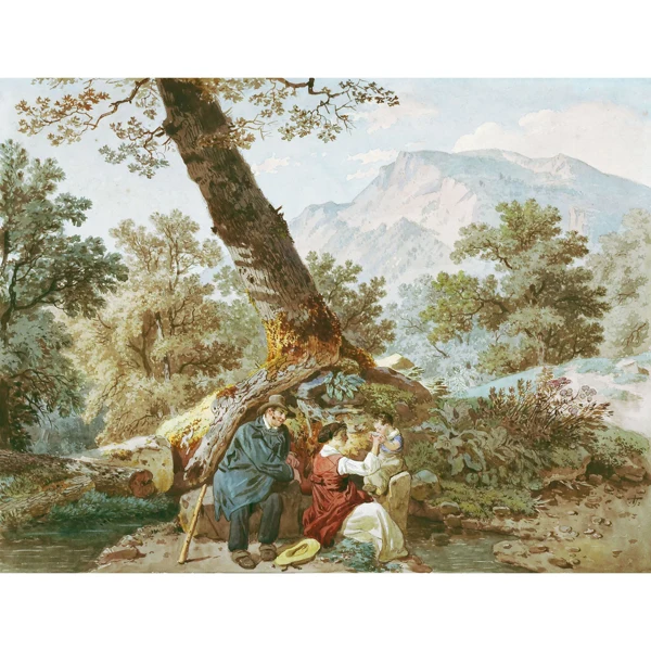 Adam Töpffer — JEUNE FAMILLE SOUS BOIS LITTLE FAMILY IN THE FOREST