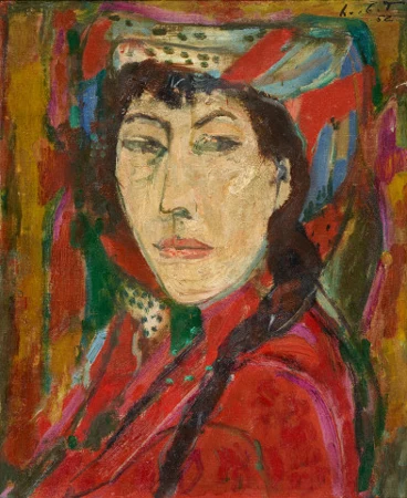 Porträt einer Frau mit Kopfschmuck, 1952