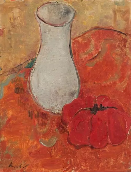 ADOLF HERBST — Stillleben mit Vase und Kürbis. — Koller Auktionen